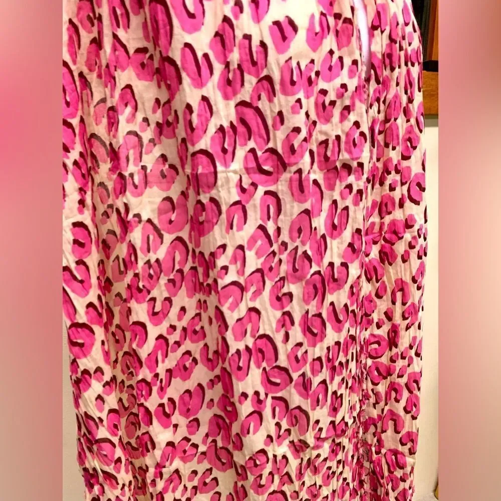 Auth Louis Vuitton Pink Lepord Print Limited Edition Stephen Sprouse Wrap Scarf